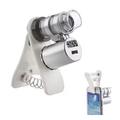 GENERICO - Lupa 60x para celular Con Luces Led Clip Para teléfono
