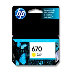 HP - CARTUCHO DE TINTA HP 670 AMARILLO (CZ116AL) - GENUINO
