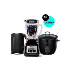 OSTER - Tri-Combo Licuadora BLSTKAG-BPB +Olla Negra CKSTRC1700B+ BVSTKT3101