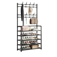 GENERICO - Zapatera de 5 niveles con perchero Organizador de calzados 190cm Alto