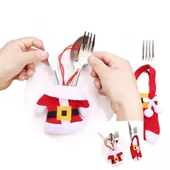 GENERICO - Porta Cubiertos Traje Papa Noel - Set 12 Und.