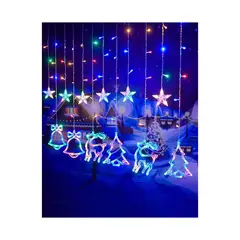 GENERICO - Luces Navideñas Cascada Decorativa 3 m 12 Piezas Luz Led - Multicolor