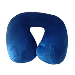 GENERICO - Almohada Cojin Para Cuello En U Con Bolitas Viscoelásticas Azulino