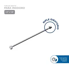 VAINSA - Tubo de abasto para inodoro acero inoxidable niple giratorio 40 cm