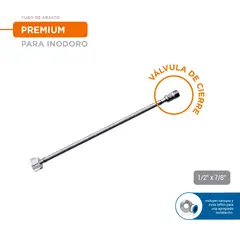 VAINSA - Tubo de abasto para inodoro válvula de cierre de acero inoxidable 40 cm