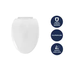 VAINSA - Asiento universal para inodoro elongado - Color Blanco