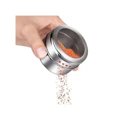 GENERICO - Condimenteros Imantados Especieros Magnéticos Pack x 4 Acero Inox