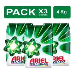 ARIEL - PackX3 Detergente en Polvo Regular 4kg