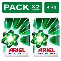 ARIEL - PackX2 Detergente en Polvo Regular 4kg