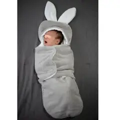 MPROPIA - Manta abrigadora con saquito para bebé Mi cigueña Gris