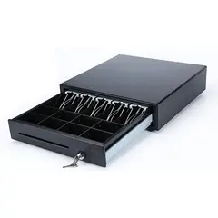 JPSYSTEMS - Gaveta cajon de dinero metálico 41x42x10cm 5 pisabilletes 8 monederos