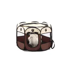 QUE PATAS PET SHOP - Corral Plegable para Mascotas Marrón Talla L