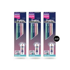 PAPER MATE - Pack 3x2 Lápiz Triangular n°2 Mirado Pastel