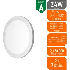 GZ LIGHTING - Panel led redondo slim 24w triluz