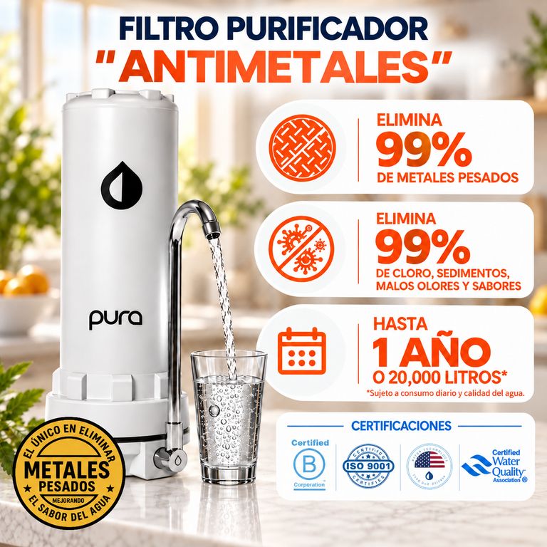 Filtro de Agua Antimetales Sobre Mesa
