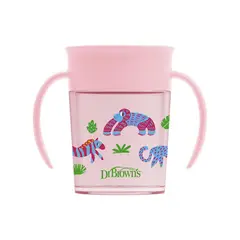 DR BROWNS - Vaso 360° 7oz200 ml rosa con asa