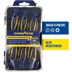 GOODYEAR - Destornilladores puntas precisión set 6 piezas