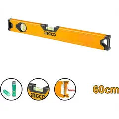 INGCO TOOLS - NIVEL DE ALUMINIO 60CM 24 ALBAÑOLERÍA PROFESIONAL INGCO - HSL58060