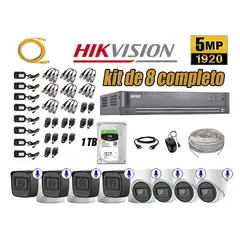 HIKVISION - CÁMARAS SEGURIDAD KIT 8 5MP + DISCO 1TB AUDIO INCORPORADO P2P COMPLETO