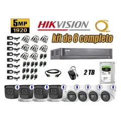HIKVISION - CÁMARAS SEGURIDAD KIT 8 5MP + DISCO 2TB AUDIO INCORPORADO P2P HDMI