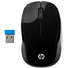 HP - Mouse 200 Wireless Óptico, 1000 DPI, Ambidextrous Negro - X6W31AA