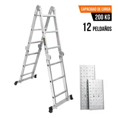 TRUPER - Escalera multiposición 12 peldaños soporta 200Kg