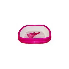 GENERICO - Bandeja Arenero Gatos con Rejilla Cernidora - Grande - Rosa