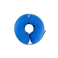 QUE PATAS PET SHOP - Collarín Isabelino Inflable para Mascotas Azul Talla M