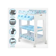 EBABY - Bañera Cambiador 3 pisos para Bebé "NATIEL" Blue
