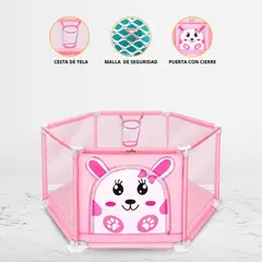 CUZKA - Corral Desarmable con Pelotas para Niños «fFENCE» Pink