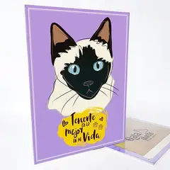 QALA DISEÑO - Cuadro Decorativo - Qala Diseño - Gato Siamés - 30x225 cms