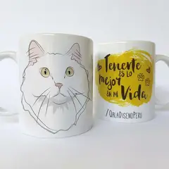 QALA DISEÑO - Taza 11 oz. - Gato Blanco