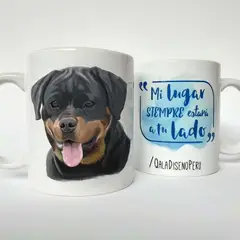 QALA DISEÑO - Taza 11 oz. - Perro Rottweiler