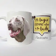 QALA DISEÑO - Taza 11 oz. - Perro Weimaraner - Braco de Weimar