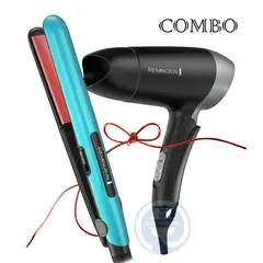 REMINGTON - Combo Remington Alisadora Ceramic Colors S1520 y Secador D2400