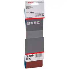 BOSCH - Set Lija de Banda 3"x21" GR.60 - 80 - 100 x3u For Wood