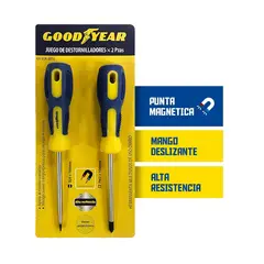 Goodyear - Juego de Destornilladores Goodyear Magneticos 2 Piezas