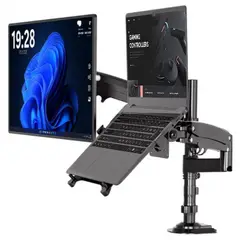 NB NORTH BAYOU - Soporte Hidráulico Doble para Monitor y Laptop