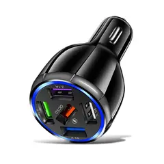 GENERICO - Cargador De Auto Usb 5 Puertos Para Teléfono 3.0 A Carga Rápida 15a