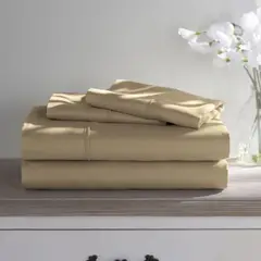 ISATEX HOME - Juego De Sábanas King De Algodón Pima 200 Hilos Beige