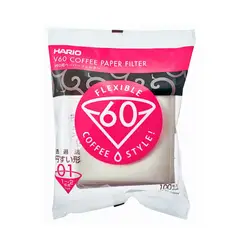 HARIO - Filtros para café x100 blanco 1-2 tazas Nro01 Papel V60 -