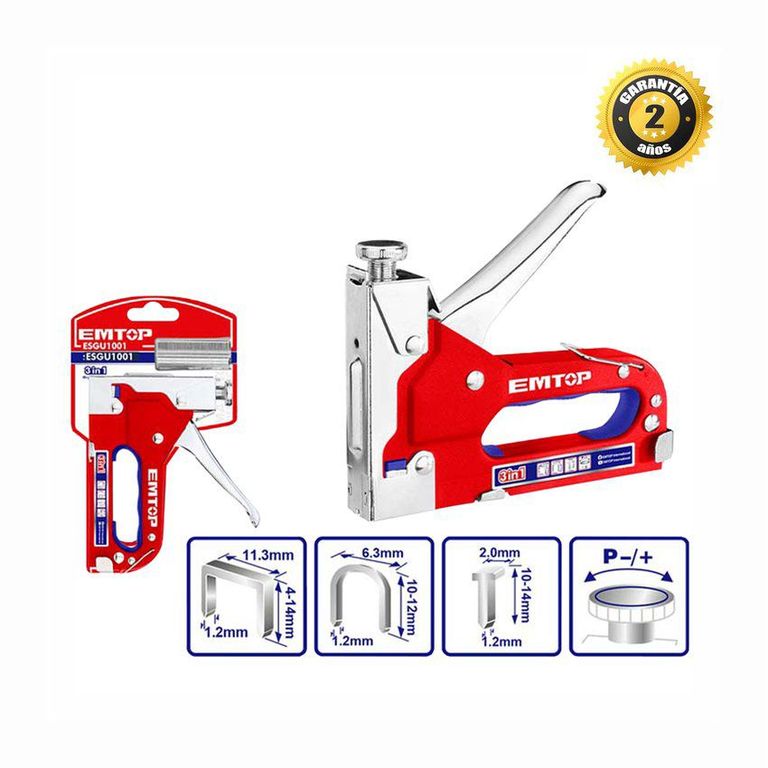 ENGRAPADOR CLAVADOR MANUAL 3 EN 1 METÁLICA INDUSTRIAL EMTOP - ESGU1001