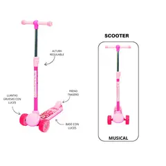FLASH - SCOOTER PARA NIÑAS MUSICAL HIDRAULICO PALO ROSA