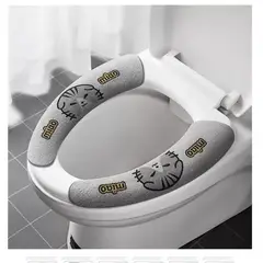 GENERICO - Protector de inodoro Funda de baño con diseño Set x4 pares plomo