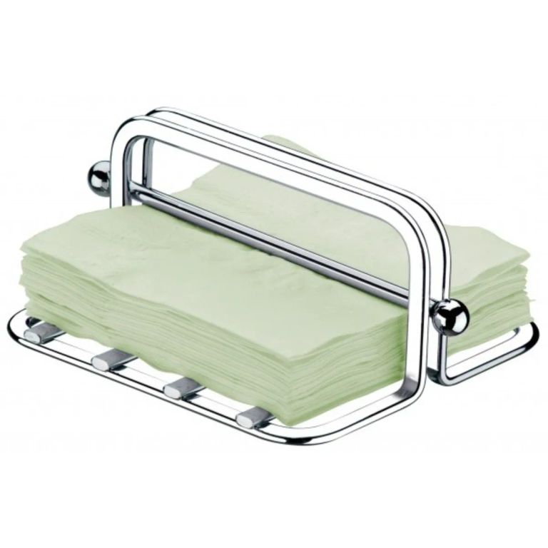 Servilletero con barra acero Capriccio plata