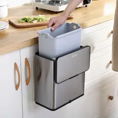 KOTIINI - Basurero gabinete acero 6L
