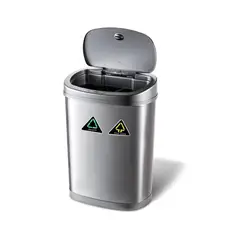 NINESTARS - Basurero reciclaje sensor acero 42L