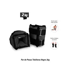 SASARU - Pesas Tobilleras de 2kg Negro