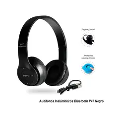 GENERICO - Audífonos Inalámbricos Bluetooth P47 Negro