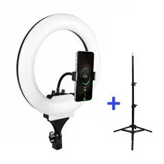 NEO DIGITAL - Trípode y Aro de Luz Led Pie 35cm Anillo para Celular Fotografía RL02
